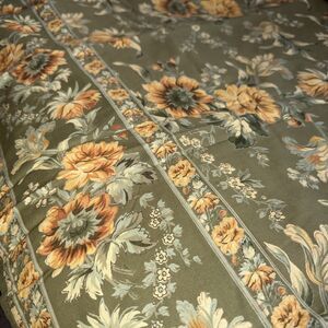 April Cornell Floral Music Dining Tablecloth Olive Green 60”x90” Cotton New